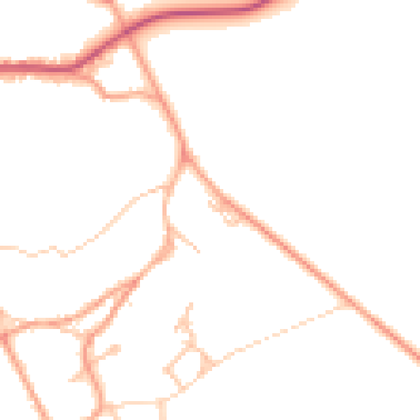Daytime road noise heatmap for CV47 8PJ