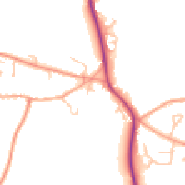 Daytime road noise heatmap for CV47 9PQ