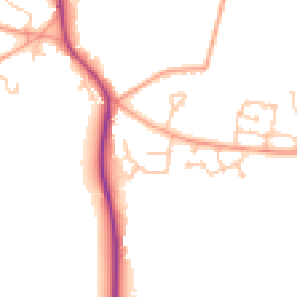 Daytime road noise heatmap for CV47 9QT