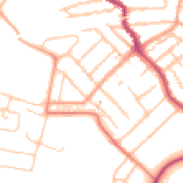 Daytime road noise heatmap for CV5 6AA