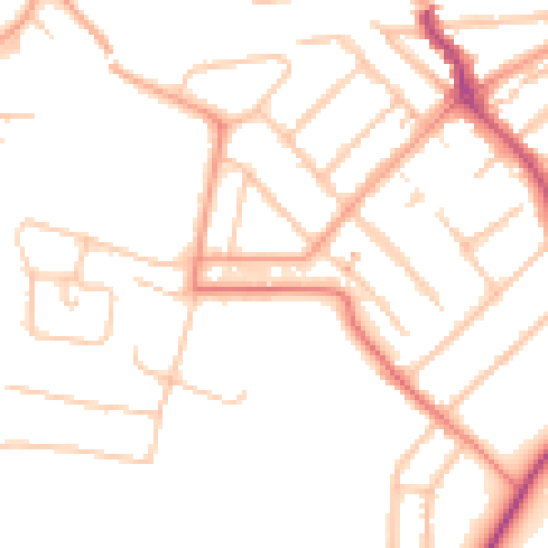 Daytime road noise heatmap for CV5 6AB