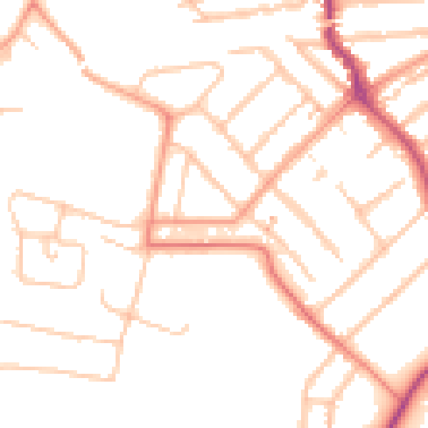 Daytime road noise heatmap for CV5 6AD