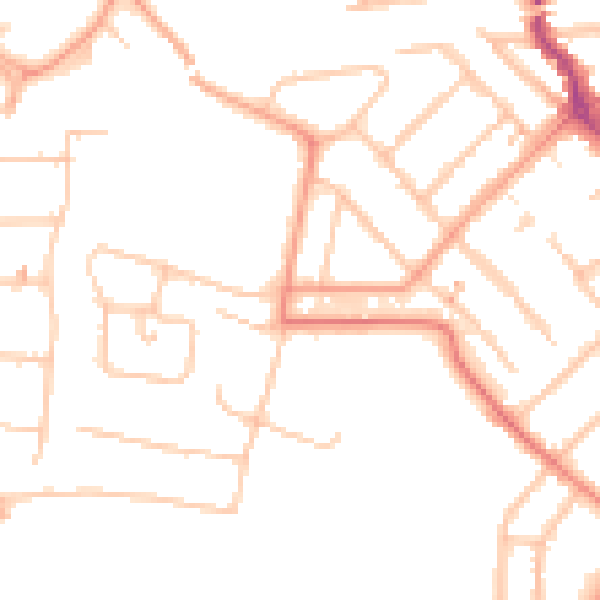 Daytime road noise heatmap for CV5 6AE