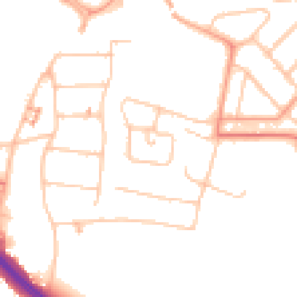 Daytime road noise heatmap for CV5 6AN