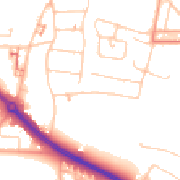 Daytime road noise heatmap for CV5 6AU