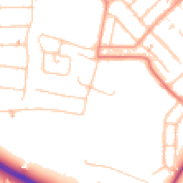 Daytime road noise heatmap for CV5 6AW