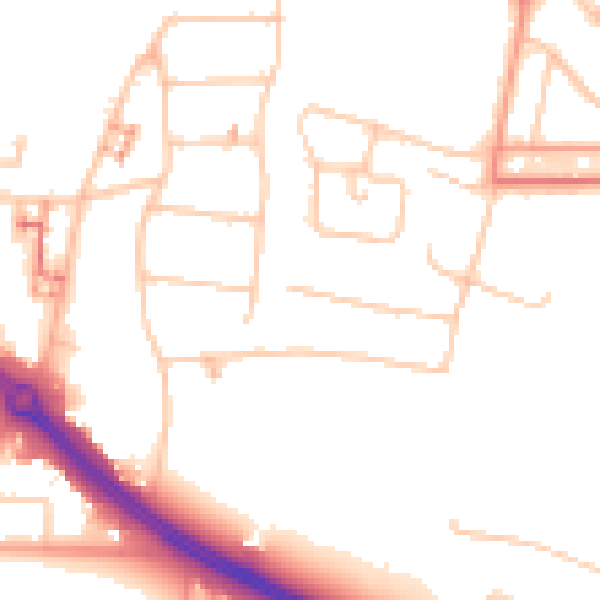 Daytime road noise heatmap for CV5 6AY