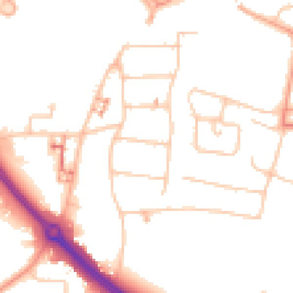 Daytime road noise heatmap for CV5 6AZ