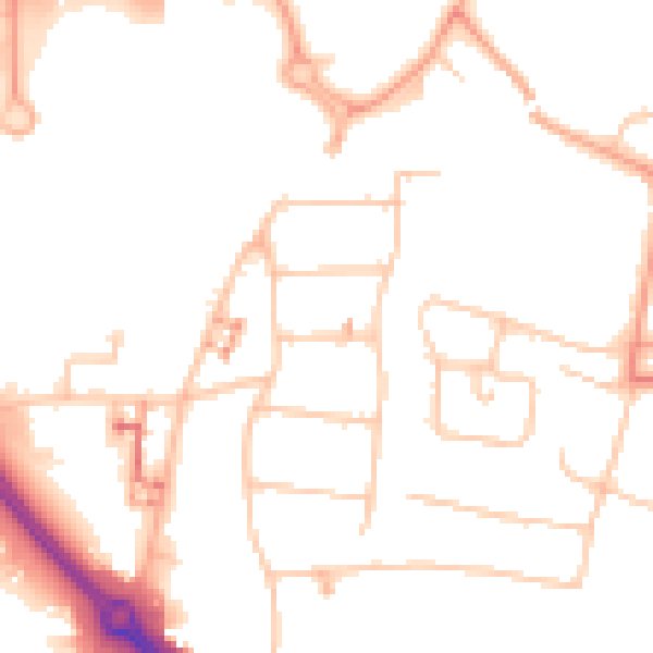 Daytime road noise heatmap for CV5 6BD