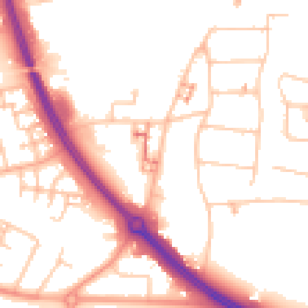 Daytime road noise heatmap for CV5 6BJ