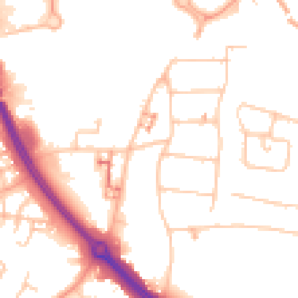 Daytime road noise heatmap for CV5 6BP
