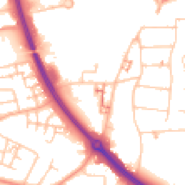 Daytime road noise heatmap for CV5 6BW