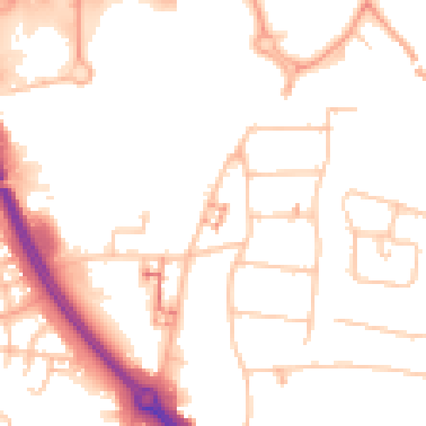 Daytime road noise heatmap for CV5 6BX