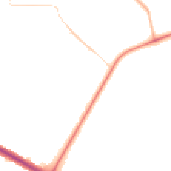 Night-time road noise heatmap for CV5 6DD