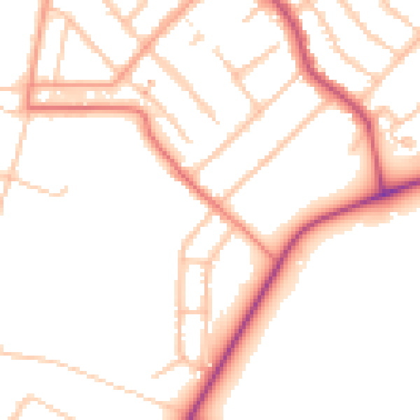 Daytime road noise heatmap for CV5 6DF