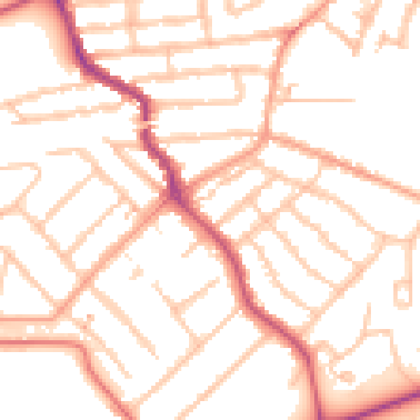 Daytime road noise heatmap for CV5 6DN