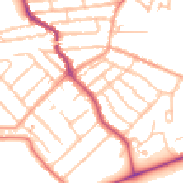 Daytime road noise heatmap for CV5 6DQ