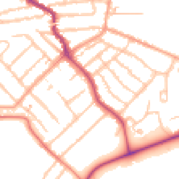 Daytime road noise heatmap for CV5 6DR
