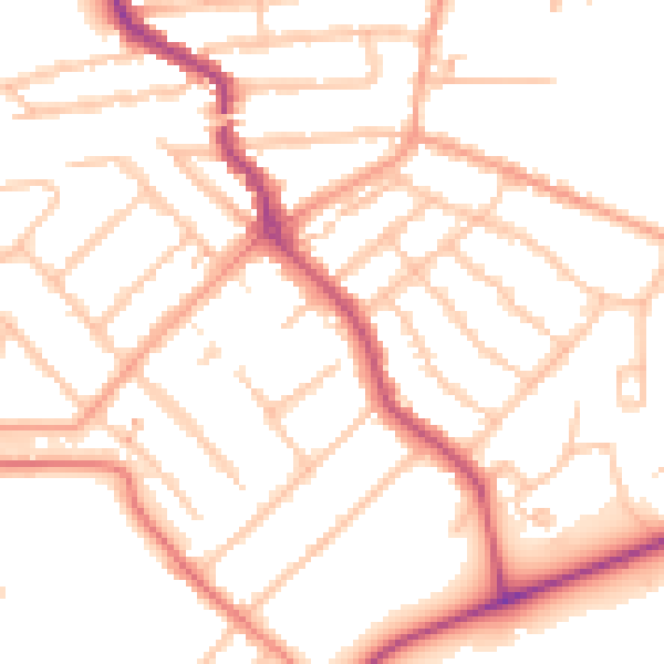 Daytime road noise heatmap for CV5 6DS