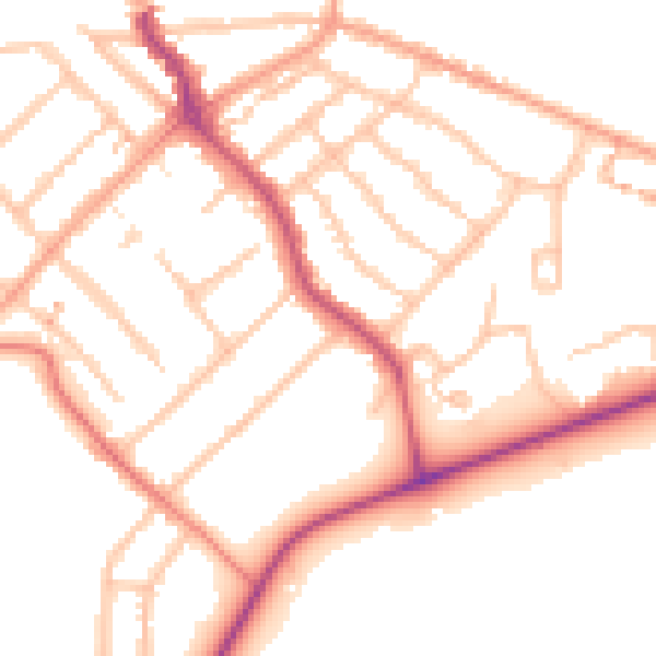 Daytime road noise heatmap for CV5 6DU
