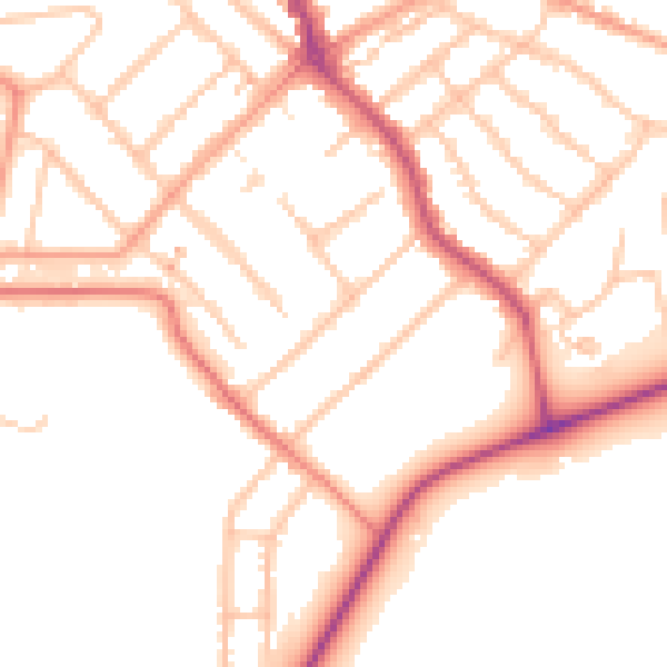 Daytime road noise heatmap for CV5 6DW