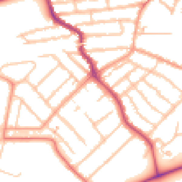 Daytime road noise heatmap for CV5 6EQ