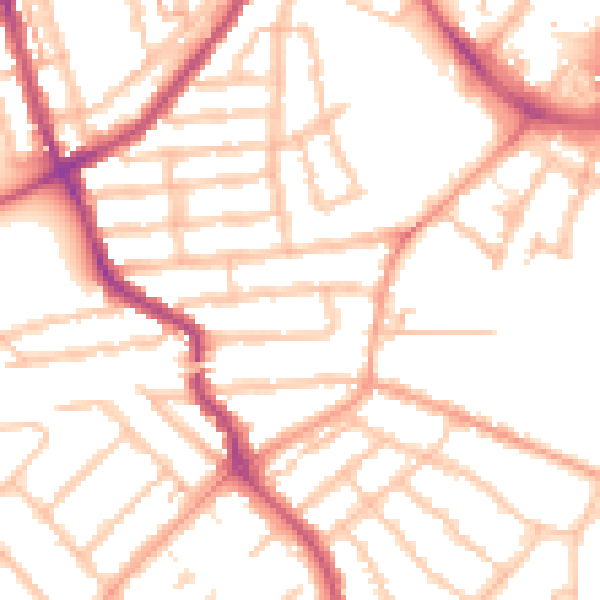 Daytime road noise heatmap for CV5 6GG
