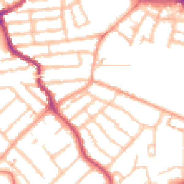 Daytime road noise heatmap for CV5 6NR