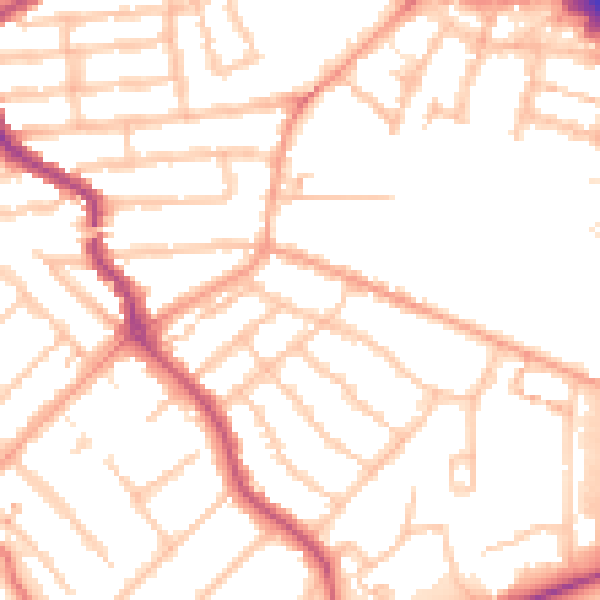 Daytime road noise heatmap for CV5 6NW