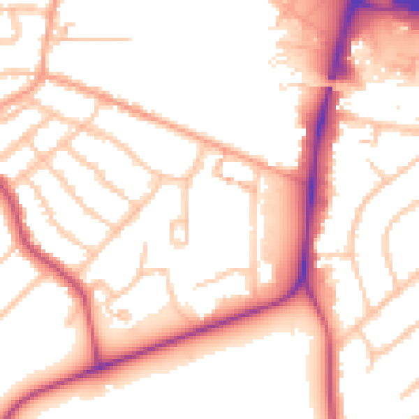 Daytime road noise heatmap for CV5 6RE
