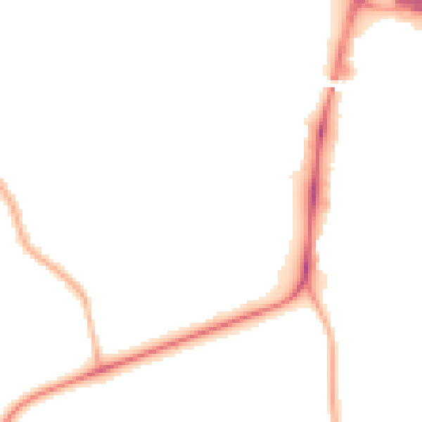 Night-time road noise heatmap for CV5 6RE
