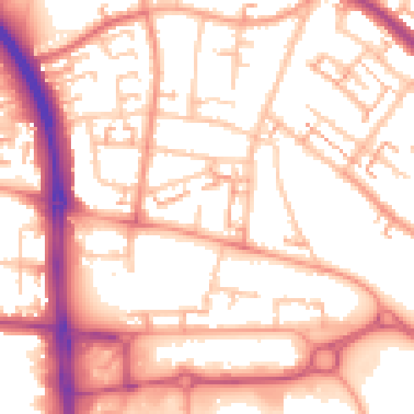 Daytime road noise heatmap for CV5 7AD
