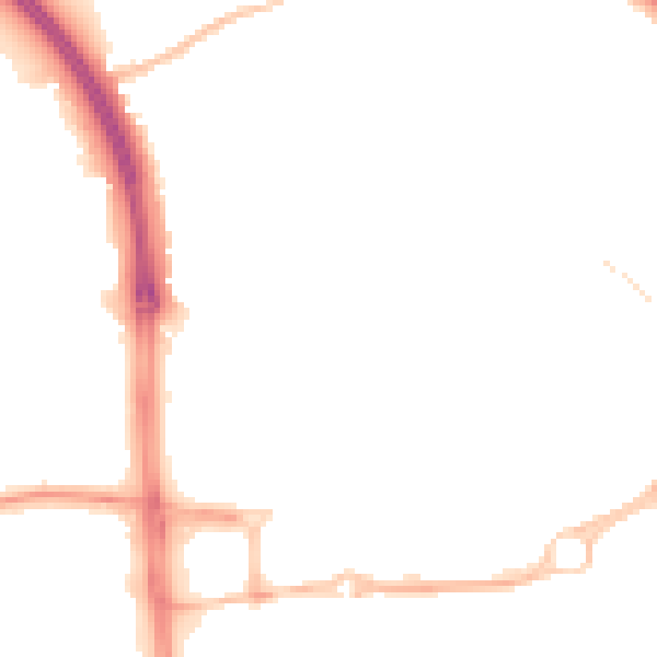 Night-time road noise heatmap for CV5 7AE