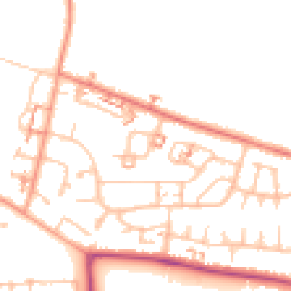 Daytime road noise heatmap for CV5 7DG