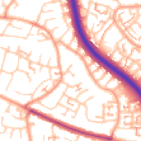 Daytime road noise heatmap for CV5 7HL