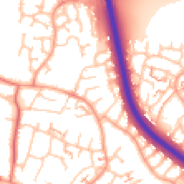 Daytime road noise heatmap for CV5 7LY