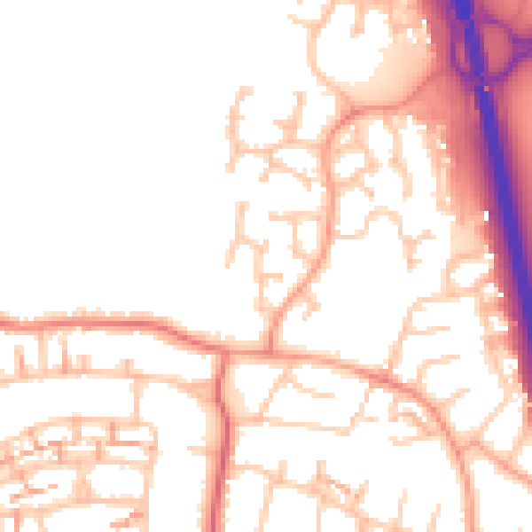 Daytime road noise heatmap for CV5 7PQ