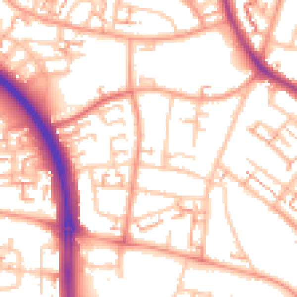 Daytime road noise heatmap for CV5 8AE