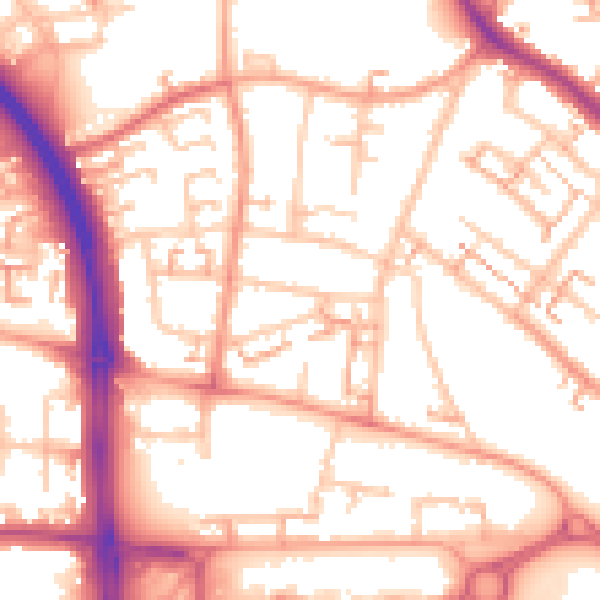Daytime road noise heatmap for CV5 8BH