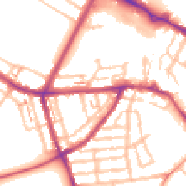 Daytime road noise heatmap for CV5 8BU