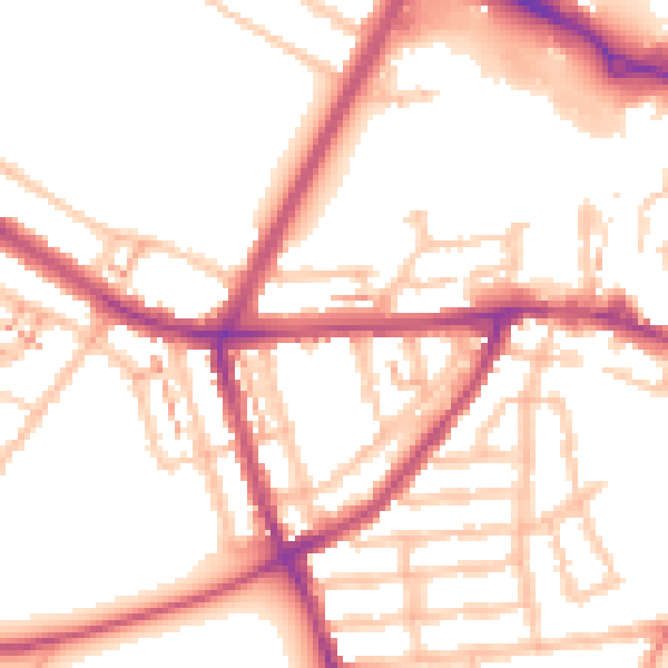 Daytime road noise heatmap for CV5 8EH