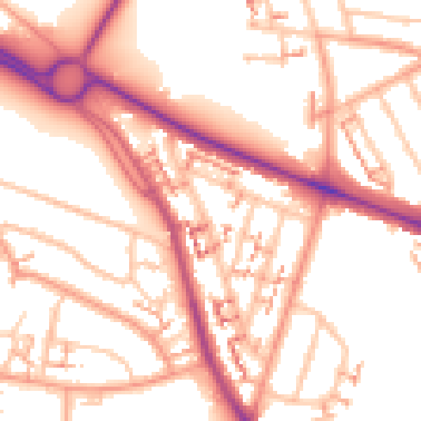 Daytime road noise heatmap for CV5 8HG