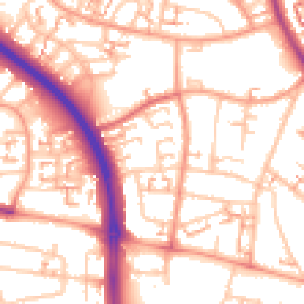 Daytime road noise heatmap for CV5 8LR