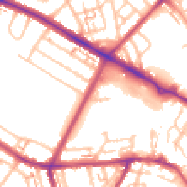 Daytime road noise heatmap for CV5 8PG