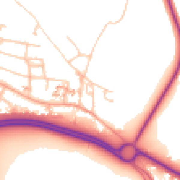 Daytime road noise heatmap for CV5 9AE