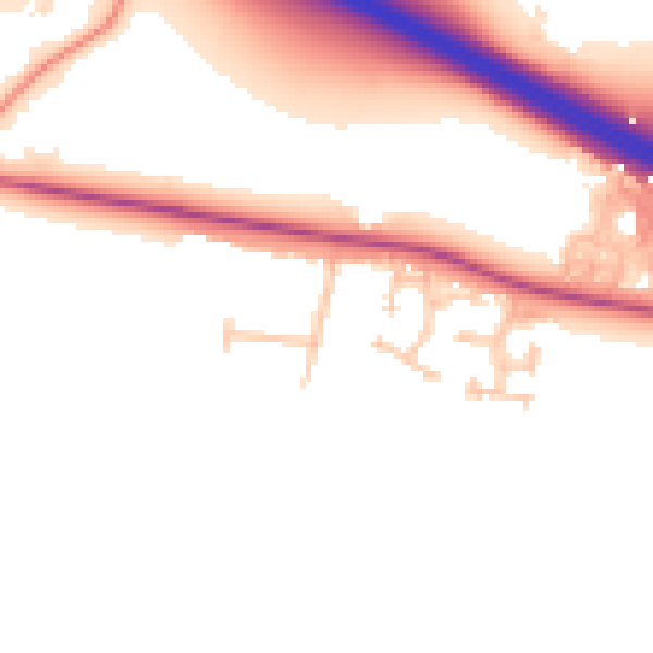 Daytime road noise heatmap for CV5 9AS