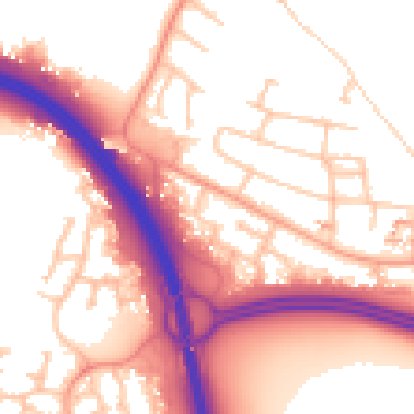 Daytime road noise heatmap for CV5 9BG