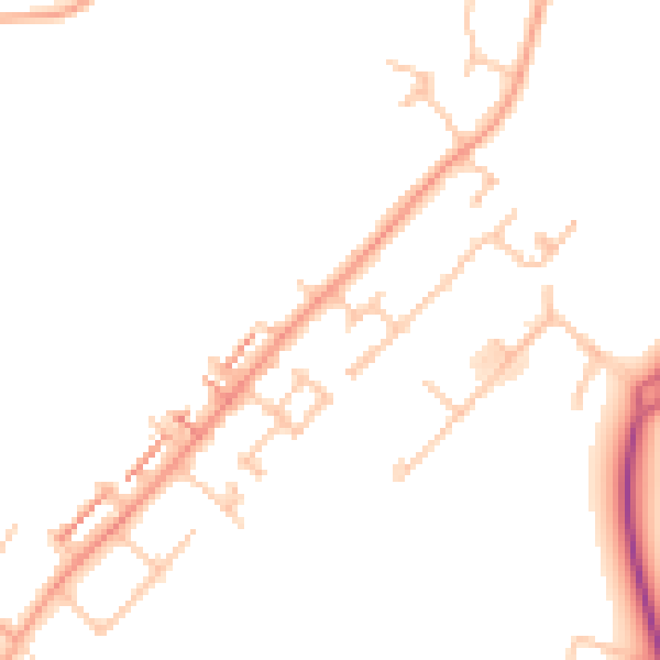 Daytime road noise heatmap for CV5 9BZ
