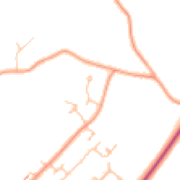 Daytime road noise heatmap for CV5 9EG