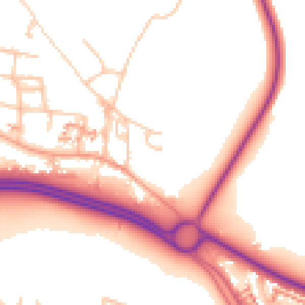 Daytime road noise heatmap for CV5 9ES